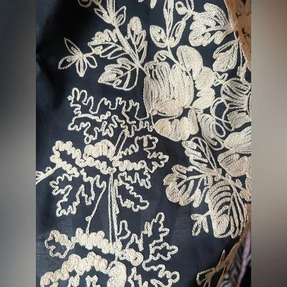 J. Crew Mirabel Embroidered Sleeveless Shift Dress Tan Cream Gray Cotton Size 12 - Picture 4 of 11